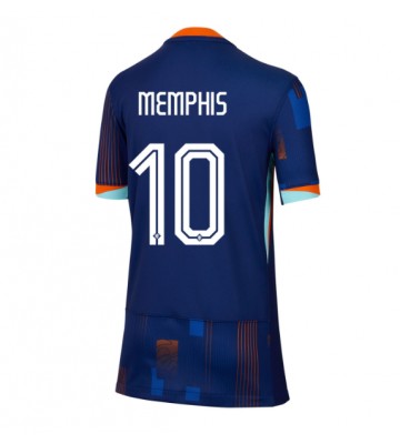 Holland Memphis Depay #10 Udebanetrøje Dame EM 2024 Kort ærmer